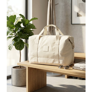 Minimalist Cream Travel Duffle Bag