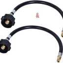 GasSaf 18inch RV Pigtail Propane Hose QCC1 Connector with Acme and a 1/4'' Inverted Male Flare.(2 PCS) (1.5 Feet)