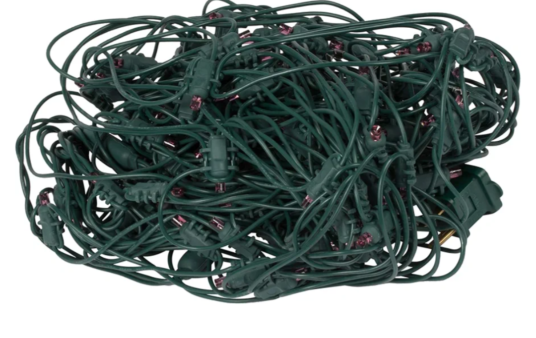 Vickerman 120 Purple Wide Angle Twinkle LED Christmas Net Light Set, Green Wire