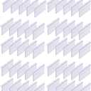 Plastic Label Holders, 60 Pack Transparent Resealable Basket Bin Labels Clip On Sign Display Holder with Paper Labels for Wire Shelf Retail Storage Bins Supermarket Shop (6x4.2cm)