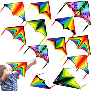 Ynybusi Mini Kites for Kids Ages 4-8-12, Finger Launcher Kites Easy to Fly on Beach|Park|Plaza|Garden|Backyard, Birthday Party Favors for Boys Girls Outdoor Toys(12 Pack Colorful)