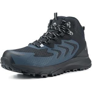OUTJET Men's Waterproof Hiking Boots Lightweight Comfortable Breathable Outdoor All-Terrain Trekking Ankle Boots 8.5