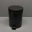 mDesign Pedal Bin  Metal Waste Bin with Pedal, Lid and Plastic Bucket Insert  Perfect for Bathroom, Kitchen, and Office  5 Litre Household Rubbish Bin with Ergonomic Design  Black