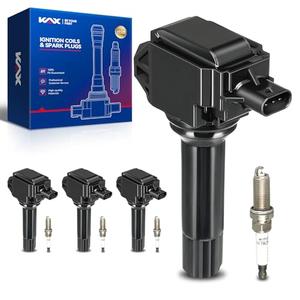 KAX 4-Pack Ignition Coils and Double Iridium Spark Plug Set Compatible with Subaru 2014-16 Forester 2.5L, 2013-14 Outback 2.5L, 2013-14 XV Crosstrek, 2013-14 Impreza 2.0L, 2013-14 Legacy 2.5L