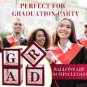 Qeeenar 4 Pcs 2026 Graduation Party Decorations 12x12x12 Inches Grad Balloon Boxes with Letters and LED String Lights for College School Memorable Graduation Party Decor(Burgundy)