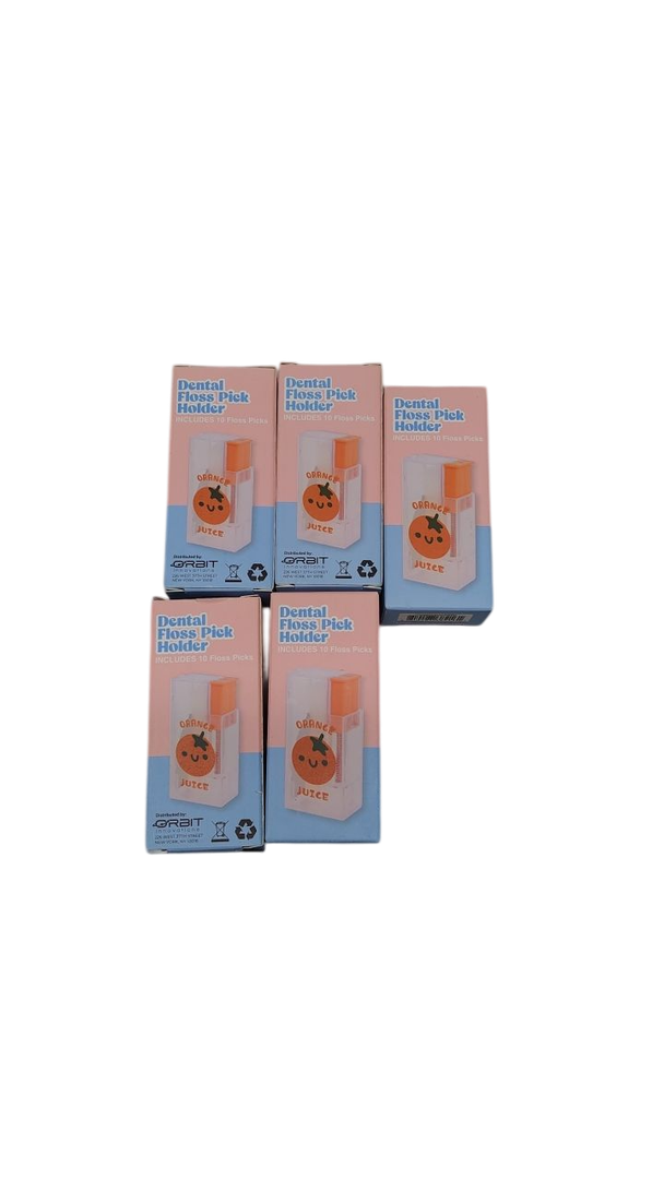 Orange Juice Box Floss Dispenser, Pack Of 5