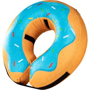 Grand Line Donut Inflatable Collar for Dogs and Cats, Soft Recovery Dog Cone After Surgery, Protective Pet Neck Cone for Large Dogs, Not Block Vision (Blue, L) (Teal)