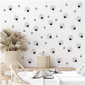 Modern Leaf Wall Stickers Ginkgo Leaves Wall Decals Peel and Stick Black Line Tree Leaf Wall Stickers Removable Modern Wall Stickers Botanical Plant Leaf Wall Decals for Bedroom Living Room Decor