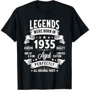 Vintage 1935 90 Year Old Gifts For Men Women 90th Birthday T-Shirt Black XL