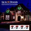 Brizled Red & White Christmas Lights, 33ft 50 LED Faceted C9 String Outdoor, Connectable Christmas Tree, UL Certified Indoor Xmas Waterproof for House Roof Party Decor