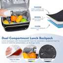 Backpack Cooler Lunch Backpacks Double Decker Lunch Box,Insulated Backpacks Lunch Cooler Bags, Lightweight Leakproof Lunchbox Back Pack for Women Men to Travel,Picnic,Hiking,Beach,Camping