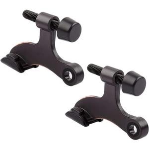 2 Pack Hinge Pin Door Stopper Oil Rubbed Bronze - Adjustable Heavy Duty Hinge Pin Door Stop with Black Rubber Bumper Tips