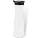 Blue Sky Clear Disposable Plastic Serving Pitcher 1000ml (34oz) with Black Lid - 24 Count Premium Quality Elegant Serveware for Parties and Events