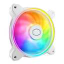 Cooler Master MF140 Halo White PC Case Liquid Cooler Air Cooler Fan, 140mm Fan, Dual-Loop aRGB Rings, Dynamic PWM 2,050 RPM, Air Balance Blades, aRGB Lighting, Hybrid Frame