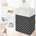 BlissTotes 3-Pack Laundry Basket, FreestandingWaterproof Laundry Hamper, Collapsible Tall Clothes Hamper with Easy Carry Handles for Clothes, Towels in the Family and Dorm,Clover Black,88L