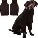 IECOii XXXL Dog Sweater,Warm Dog Sweaters for Extra Large Dogs Girl Boy,Stretchy & Cozy,Turtleneck Knitted Pullover for Pet Wear On Holiday,Easy On Doggy Sweatshirt for Labrador (Brown,XXXL)