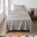 Lightweight 3 Piece Bed Sheet Set Twin Size - Cooling Sheets for Hot Sleepers - Soft Breathable Bedding Set w/ 8-16 Inch Deep Pockets - 1 Flat, 1 Fitted & 1 Pillowcase - Wrinkle Resistant - Light Grey