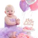 It's My 1/2 Birthday Cake Topper, Half Way to One, Sweet 6 Months, Happy 1/2 Birthday Party Decorations Supplies for Girls