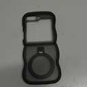 [Magnetic Stand & Wave Frame] Case for Samsung Galaxy Z Flip 6 Not Yellowing Translucent Z Flip 6/5 Phone Ring Cover for Women Men 7.6" Black
