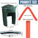 Funtery 3 Pcs Christmas Costumes Include Winter Faux Fur Green Trapper Hat White Robe Belt and Solid Orange Hose for Men Women Christmas Cosplay Party