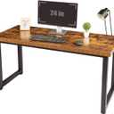 TOPSKY Computer Desk 59 inch Large Office Desk, Gaming Desk Writing Desk, Large Legroom, Metal Frame, 1.88" Thickness Desktop (Rustic Brown)