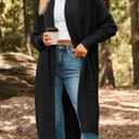 LILLUSORY Long Cardigan Sweaters for Women Fall Trendy Oversized Open Front Winter Coat (Black, XL)
