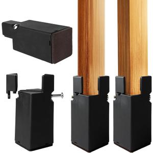 INFTYLE 4 Pack Adjustable Bed Risers 4 Inch, Chair Risers with Screw Clamp, Heavy Duty Sofa Tables Furniture Risers Fit for Square/Round Furniture Leg Diameters 0.8-1.6 inch, Support up to 400 lbs