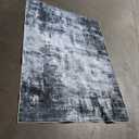 5x7 Area Rug Living Room Rug: Washable Modern Abstract Soft Thin Rug Indoor Floor No Slip Stain Resistant Carpet for Bedroom Dining Room Farmhouse Nursery Home Office - Dark Black