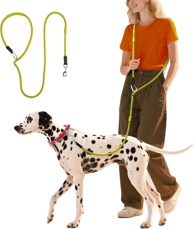 BeauGo| Hands Free Dog Leash| Shoulder Dog Leash, Adjustable for Crossbody Slip Lead, For Walking Training Running,Slip lead sturdy and duragoble,Suitable for all dog.crossbody dogs leashes 8FT(Green)