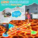 Stepping Stones for Kids, Light Up Interlocking Balance Beam and Non-Slip Toddler Balance Stones, Obstacle Course Sensory Toys with Game Spinner and Card for Indoor Outdoor School Family Play