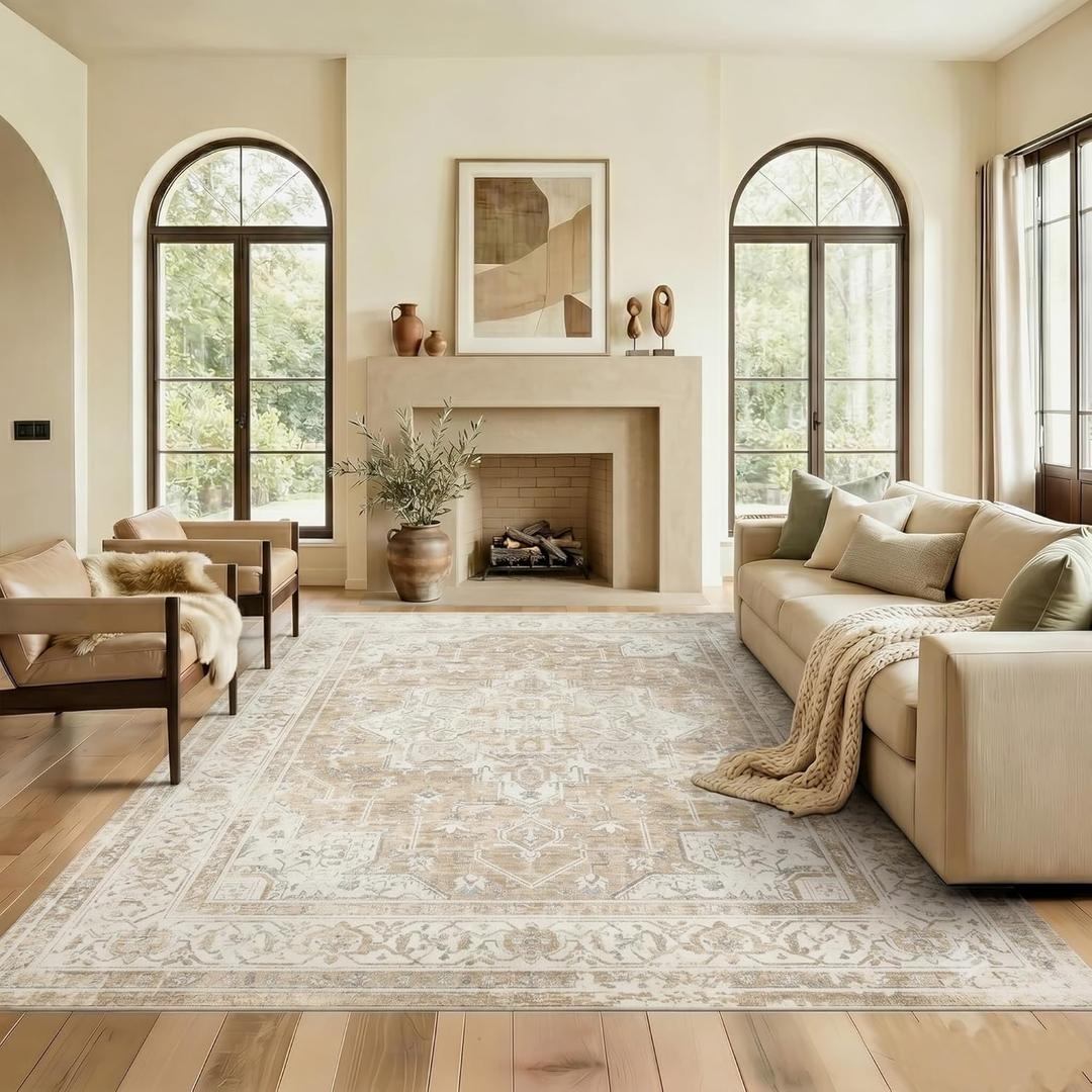 10x14 Area Rugs Washable Large Vintage Rug for Living Room Bedroom