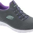 Skechers Women's Summits Cool Classic Sneaker (6.5, Charcoal-lavender-mint)