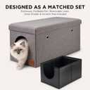 Cat Litter Box Enclosure Set with Foldable Pan & Removable Liner