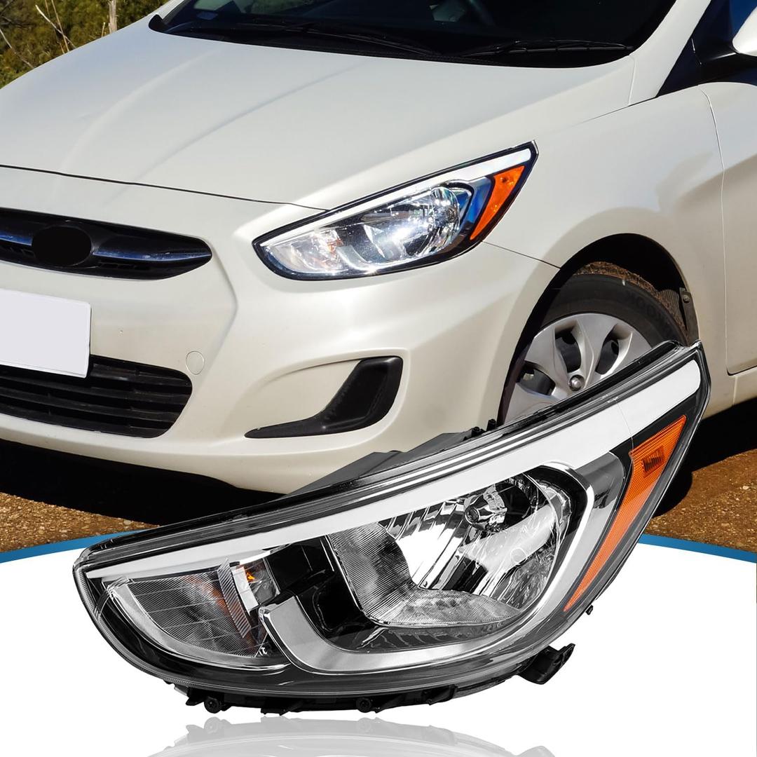 Compatible with 2015-2017 Hyundai Accent Headlights with Halogen Bulbs 921011R710(Driver Side)