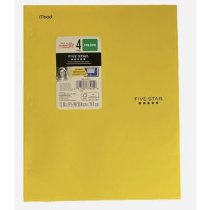 Mead Five Star 8 Pocket Paper Folder 33106 QTY 22 Multi-Color