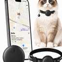 GPS Cat Tracker Collar for iPhone, Works with Apple Find My, No Monthly Fee, Lightweight Pet Tracking Tag with Collar Holder for Cats