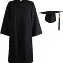 OSBO GradSeason Matte Graduation Cap and Gown 2025 Set with Tassel for High School & College 10 Colors (39, Black)
