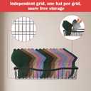 Metal Hat Racks for Wall, Upgraded Non-Slip Design Keeps Each Cap in Place, Baseball Cap Organizer Holds Up to 40 Caps, Wall Mounted Hat Organizer and Storage for Display and Holder, Black