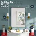 Medicine Cabinet 20 x 28 Inch, Silver Bathroom Medicine Cabinet with Mirror,Metal Beveled Mirror, Adjustable Shelves, Recessed or Wall Mount, Sturdy & Solid, Bathroom Mirror with Storage