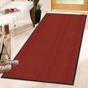 Front Door Mat Indoor Outdoor Entrance 72"x36", Heavy Duty Ribbed Non Slip Mat, Absorbent Dirt Moisture Trapper Waterproof Rubber Backing Doormats, Low Profile Washable Front Doormat, Red