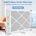 1 Pack X6672 16x25x5 MERV 16 Filter Compatible with Lennox X6672 and Lennox HCC16-28 Healthy Climate Carbon Clean MERV 16 Home Furnace Filter for HVAC System, Part Number HCF16-16, HCF16-10