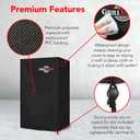 Heavy Duty Smoker Cover, 40 Inch  Waterproof, Weather Resistant, UV & Fade Resistant with Adjustable Straps  BBQ Cover for Flat Grill, Black (23''L x 17''W x 39''H)