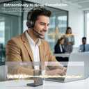 Wireless Headset with Mic for Clear Work Calls, Bluetooth 5.2 Headset with Noise Cancelling Microphone & Mute Button, 40H Talk Time for Zoom Teams, Home Office, PC Mac Laptop Phone (Glossy Black)