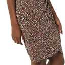 Amazon Essentials Women's Sleeveless Crossover Twist Neck Faux Wrap Dress (Large, Dark Brown Floral)