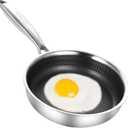 DELARLO Tri-Ply Stainless Steel 5.5 Inch Omelet Pans, Small Frying Pan Compatible with All Cooktops 500,Oven Safe Mini Skillet