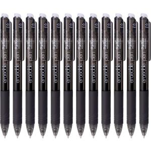 ParKoo Retractable Erasable Gel Pens Twist-Write, Fine Point 0.7 mm, Make Mistake Disappear, 12 Black Ink Pens for Drawing Writing Planners and Crossword Puzzles