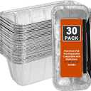 30-Pack Drip Pans Liners for Blackstone Griddle Accessories, Aluminum Foil Pan Disposable for 17" 22" 28" 36" Blackstone Griddle Drip Tray Holder Grill Rear Grease Catcher Cup