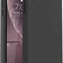 Vooii Compatible with iPhone XR Case, Upgraded Liquid Silicone with [Flat Edges] [Camera Protection] [Soft Anti-Scratch Microfiber Lining] Phone Case for iPhone 10 XR 6.1 inch - Black