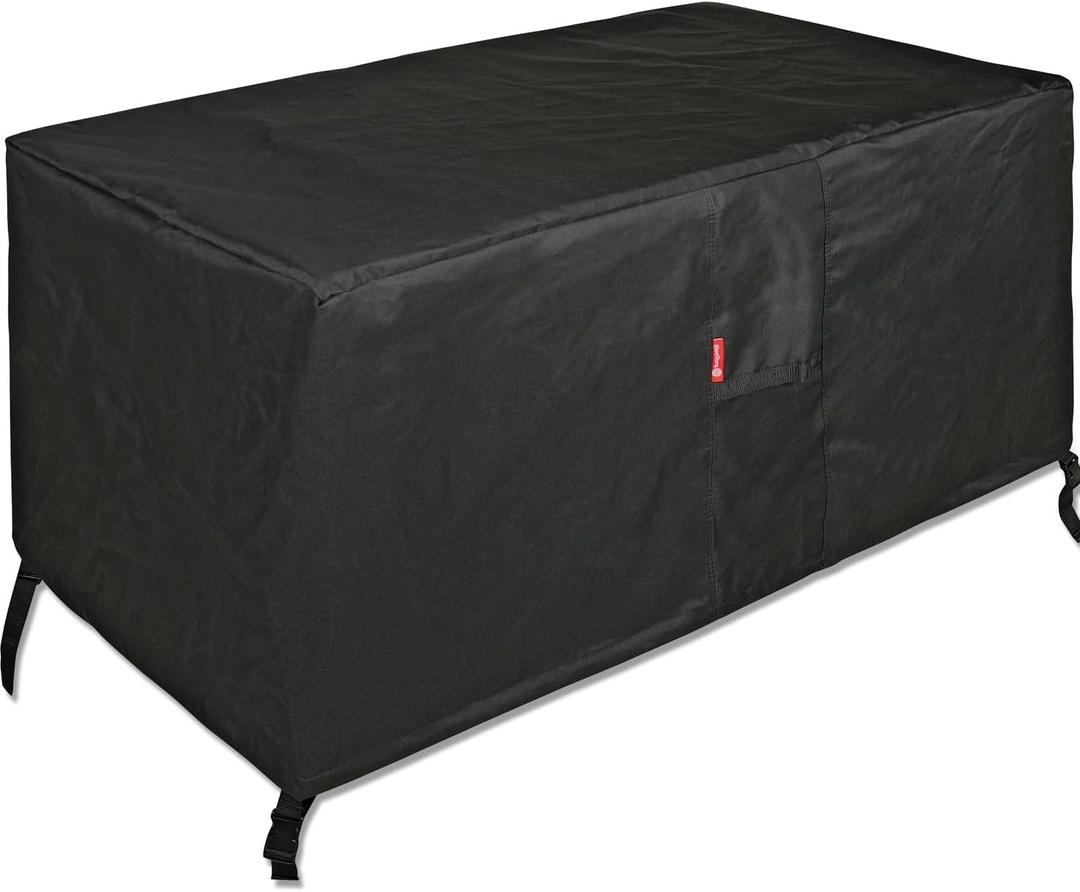 SheeChung Rectangular Fire Pit Cover-Fits 44-48 Inch Fire Table-Outdoor Waterproof Anti-UV 600D Heavy Duty Cover for Patio Furniture Gas Fire Pit,Patio Deck Box Protector/Storage Cover(48"x28"x25")