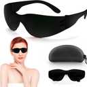 Red Light Therapy Glasses, Eyes Protection for Tanning Goggles,IPL Glasses 600-900nm Laser Cosmetology Operator Eye Protection with Case (Black)